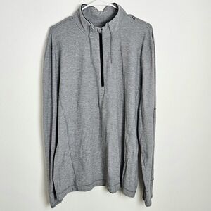 Lululemon Mens Sz XL‎ Gray Sweat Session 1/2 Zip Pullover Layer Running Stretch